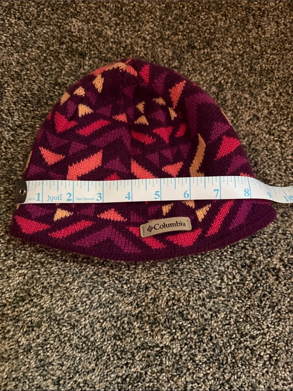Columbia Kids Purple Beanie with Pink and Cream Accents